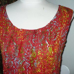 Go Fish Smocked Short Sun Dress Cherry Red Large